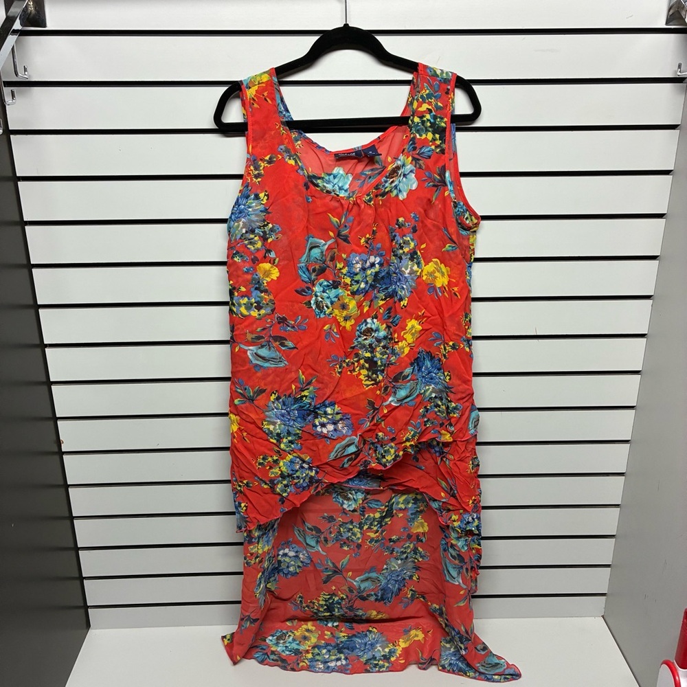 Vibrant Floral High-Low Dress